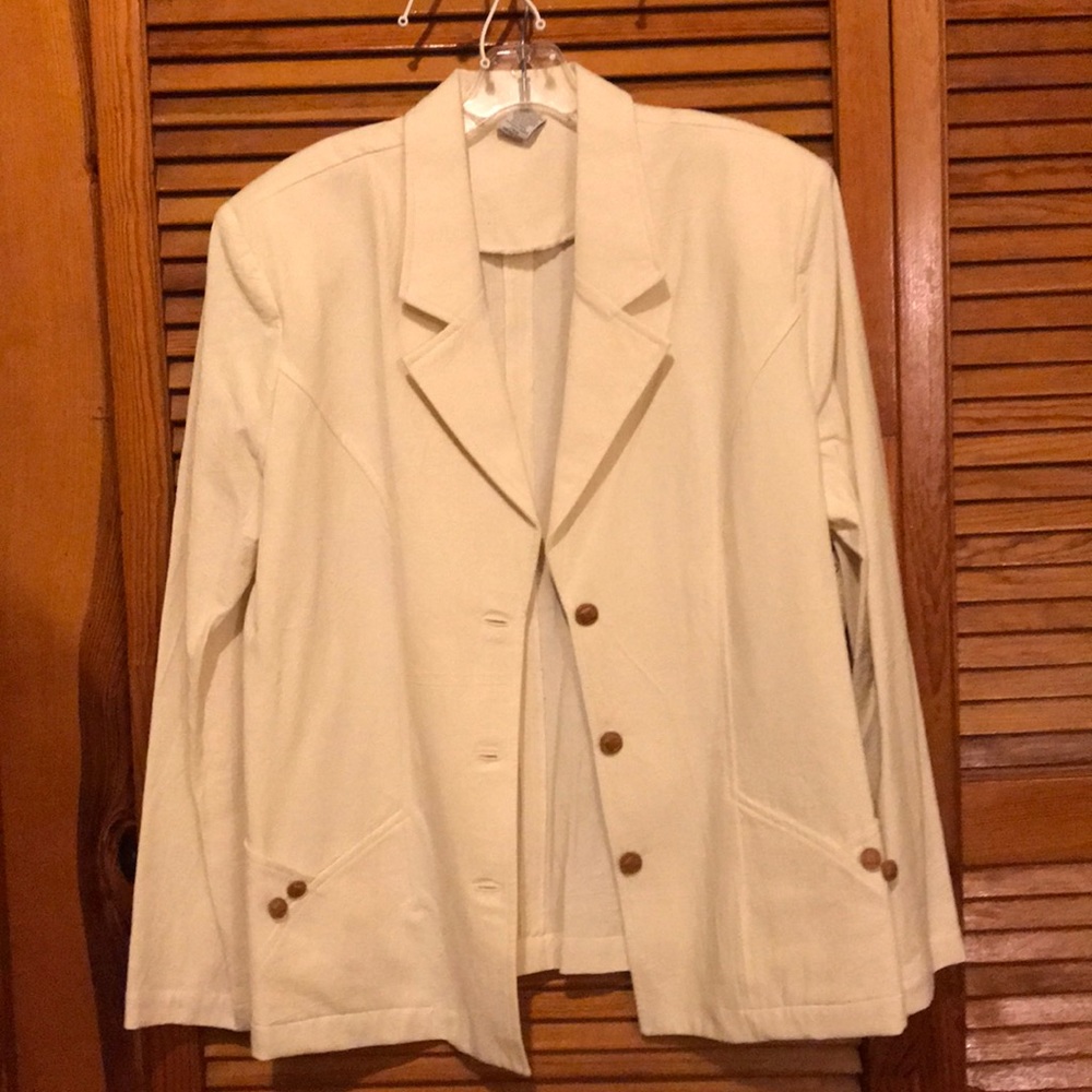 Handcrafted cream blazer